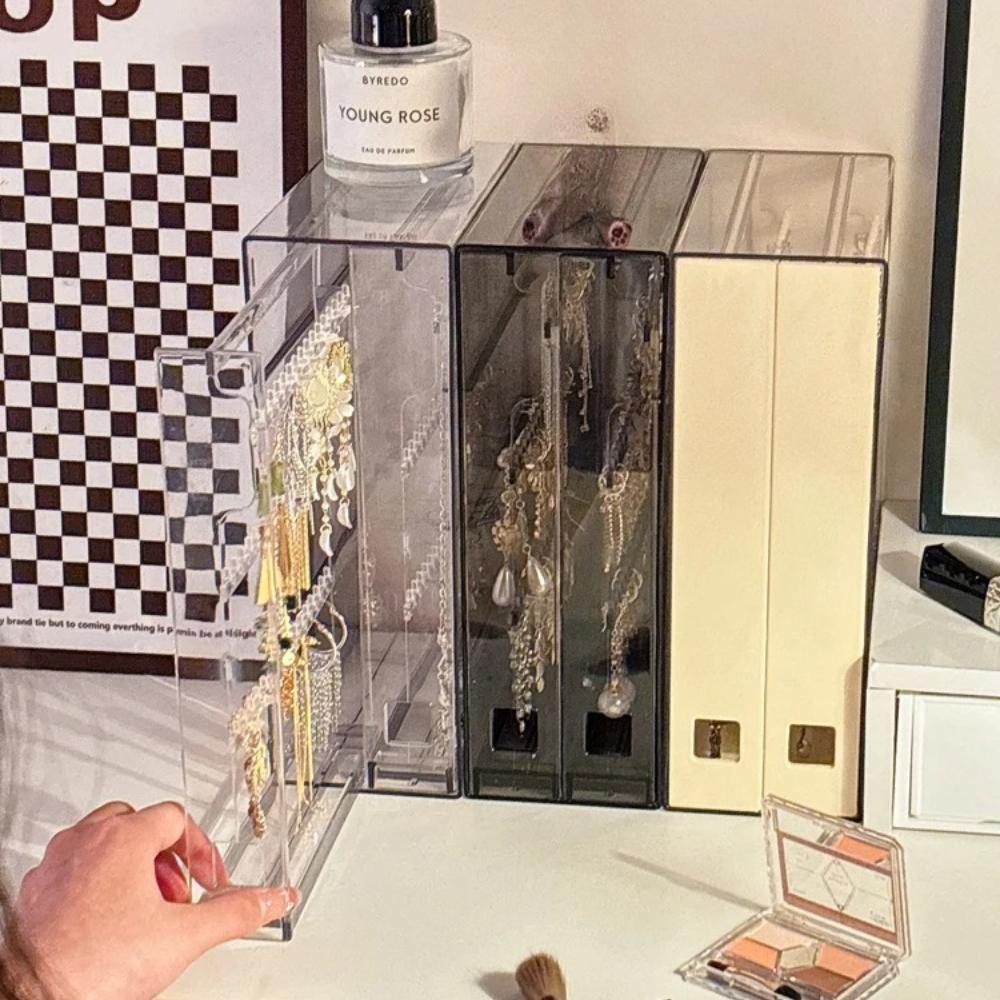 Acrylic Transparent Jewelry Box Vertical High Capacity Drawer Organizers Necklace Bracelet Storage Portable Storage Boxes Gifts