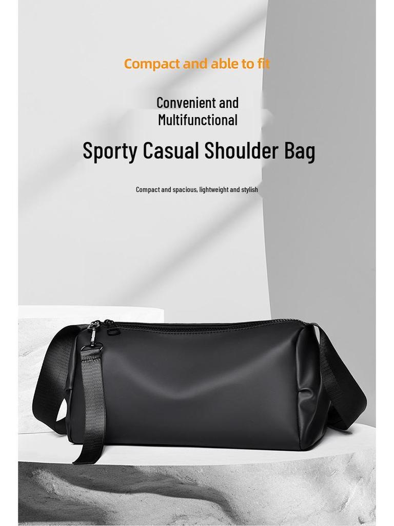 Trendy Korean-Style Retro Cylinder Crossbody Bag - Water-Resistant, Unisex Casual Shoulder Bag