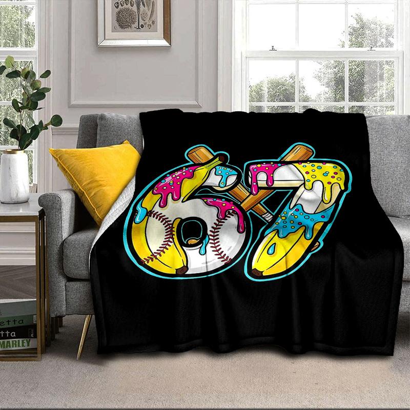 Summer Ice Cream Number 67 Portable Blanket/Soft Blanket Bedding Blanket Suitable for Travel Camping Living Rooms Offices Sofas Fan Gifts