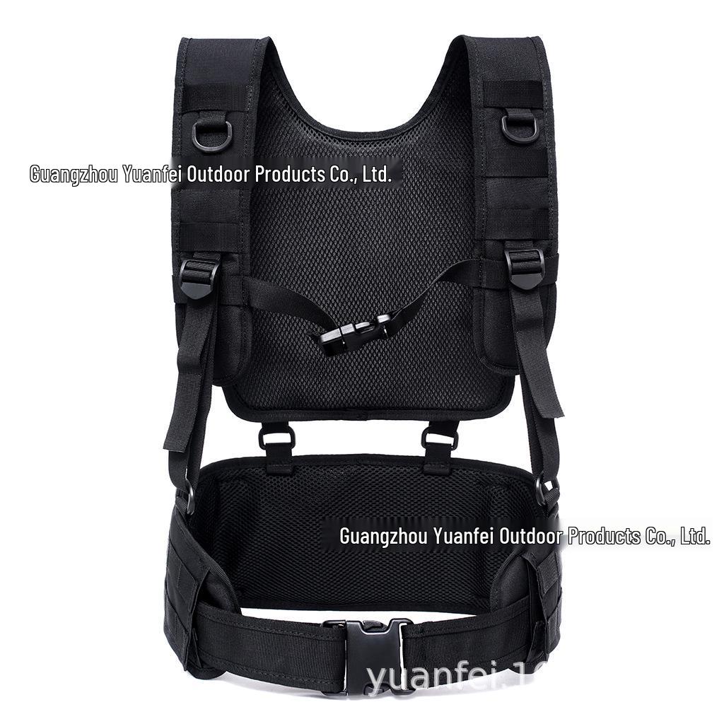 Camouflage Tactical Waist Pack & Belt Vest Set for Outdoor Hunting