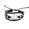 Bracciale a polsino in pelle antico Braccialetto Base vuota Adatta per foto rotonda da 20 mm Impostazione cabochon in vetro Vassoio con lunetta Fai da te Creazione di gioielli