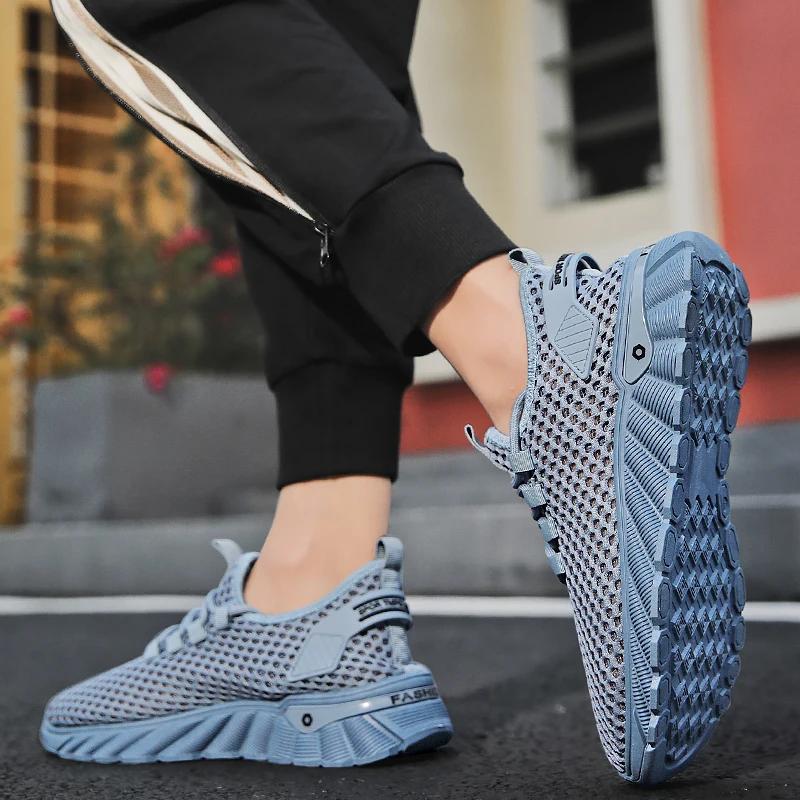 Nowe Letnie Nowe Duże Męskie Buty Codzienne Modna Siatka Hollow Oddychające Uniwersalne Lekkie Buty Sportowe Oddychające Rozmiar 39-44