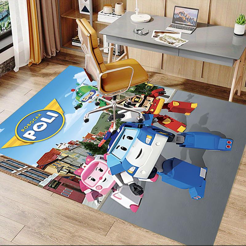 1pc Robotic Friends Adventure Carpet for Playroom Bedroom Living Room Sofa Home Decor,kids Game Area Rug Non-slip Floor Mat Y730157
