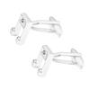 Music Note Electroplated Silver Metal Cufflinks Men's French