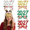 Cute 2027 Happy New Year Headband Sequin Star Strip Headwear Christmas Headpiece  Masquerade Party