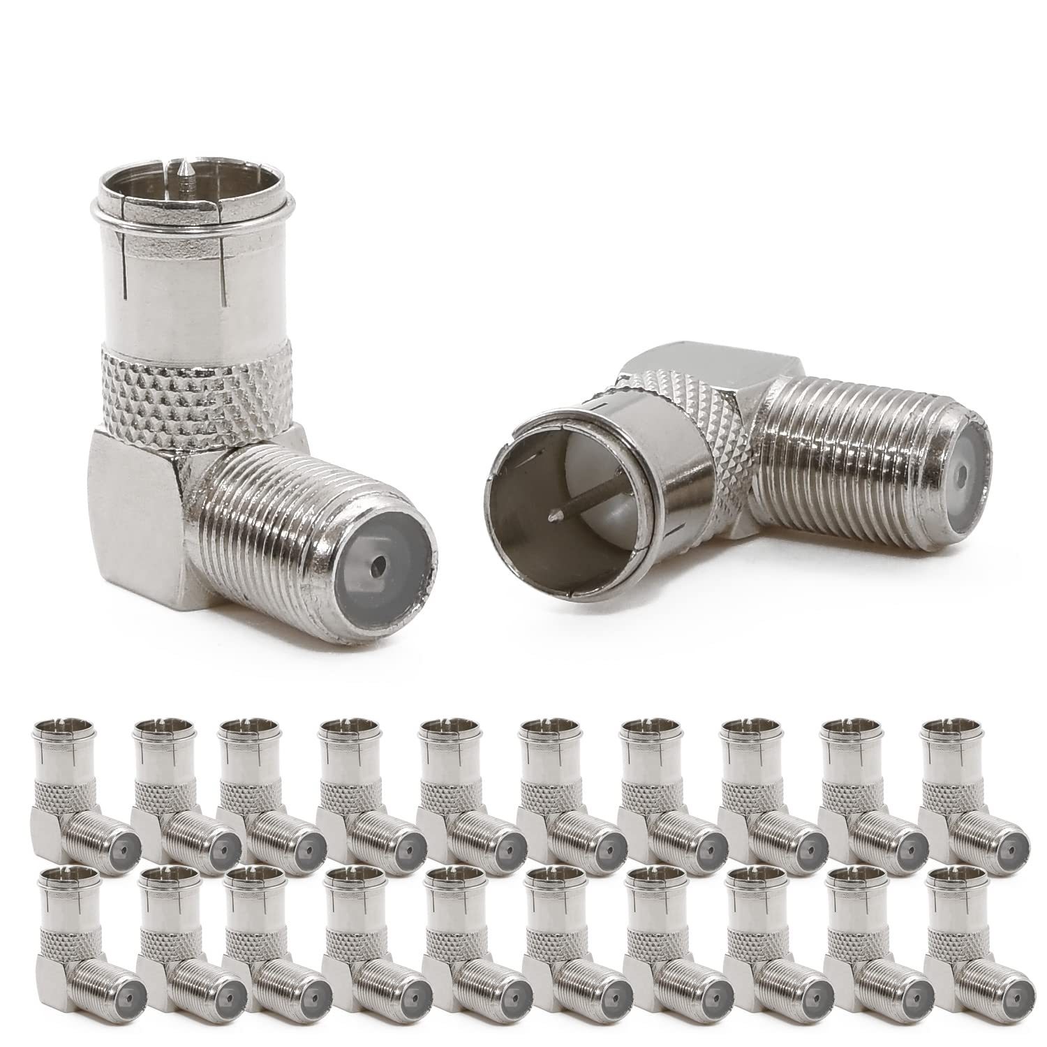 

[Surupu] F-type connector 90 degree F-type female-F-type male [push type/set of 10 or 20] (set of 20)