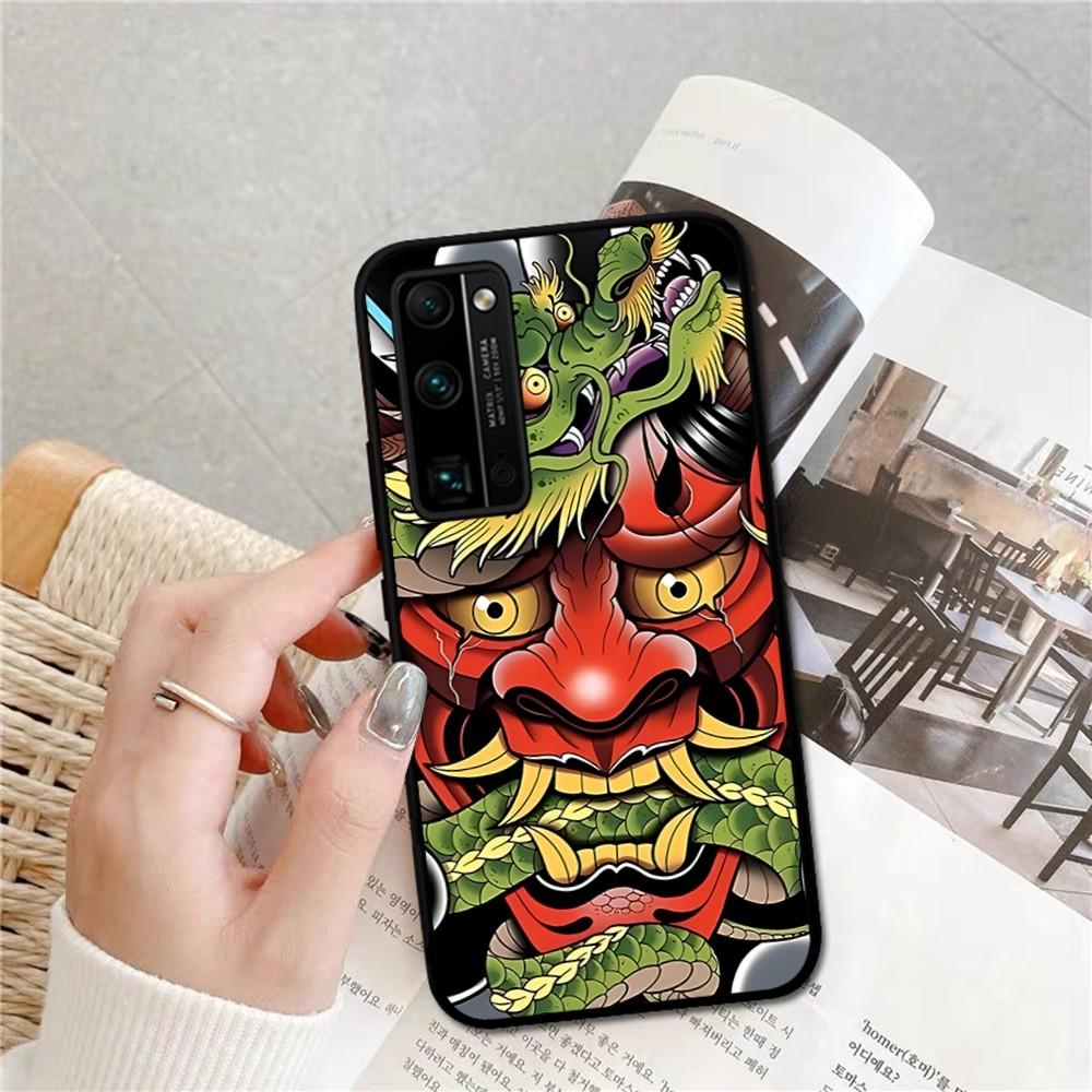 Samurai Oni Mask Phone Case For Huawei Honor 10 Lite 9 20 7A 9X 30 50 60 70 Pro Plus Soft Silicone Cover