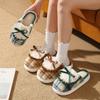 Schleife Baumwollpantoffeln Herbst und Winter Samt warm Indoor Zuhause rutschfest Flusen Mopp Baumwolle Mopp