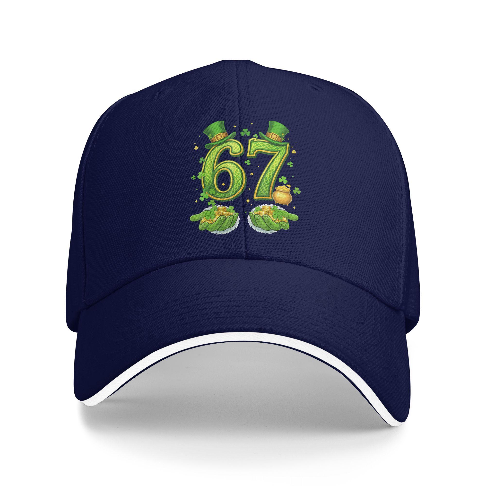 

67 Meme Shamrocks Six Seven Shamrocks 6 7 St Patricks Day 67 Casual Baseball Cap Spring Trucker Hat Outdoor Sport Hip Hop Hats One Size темно-синього кольору