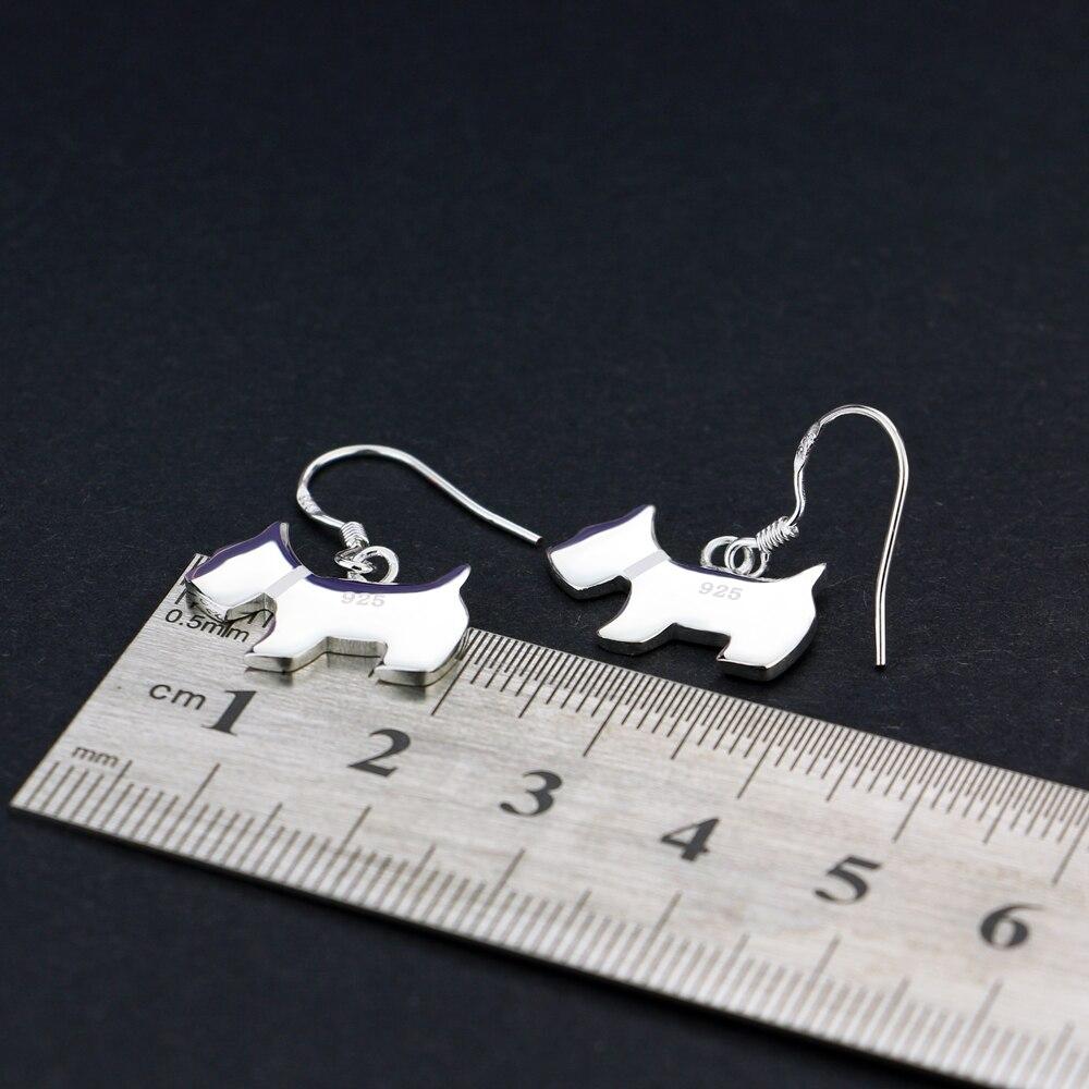 Fashion Silver Earrings Women's 925 Sterling Silver Earrings Cute Animal Dog Pendant Solid Silver Jewelry Birthday Gift