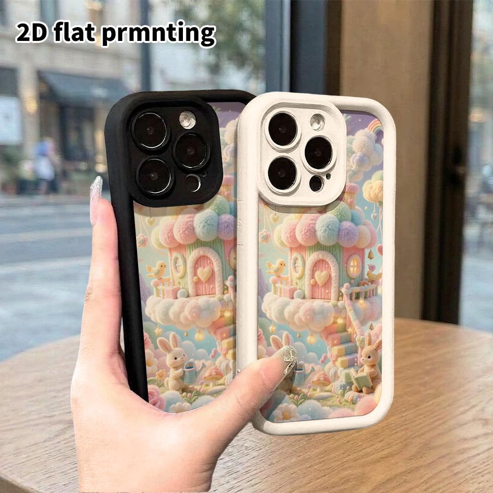 Phone Case: 2D Flat, Suitable for iPhone 18, 17, 16, 15, 14, 13, 12Pro Protective Case, Candy House, Perfect Christmas and Halloween Holiday Gift