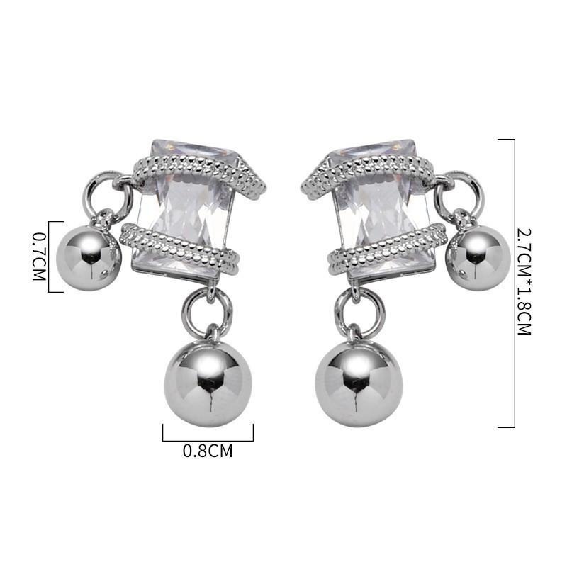 Original zircon ball stud earrings s925 silver needle temperament Spice Girl earrings earrings