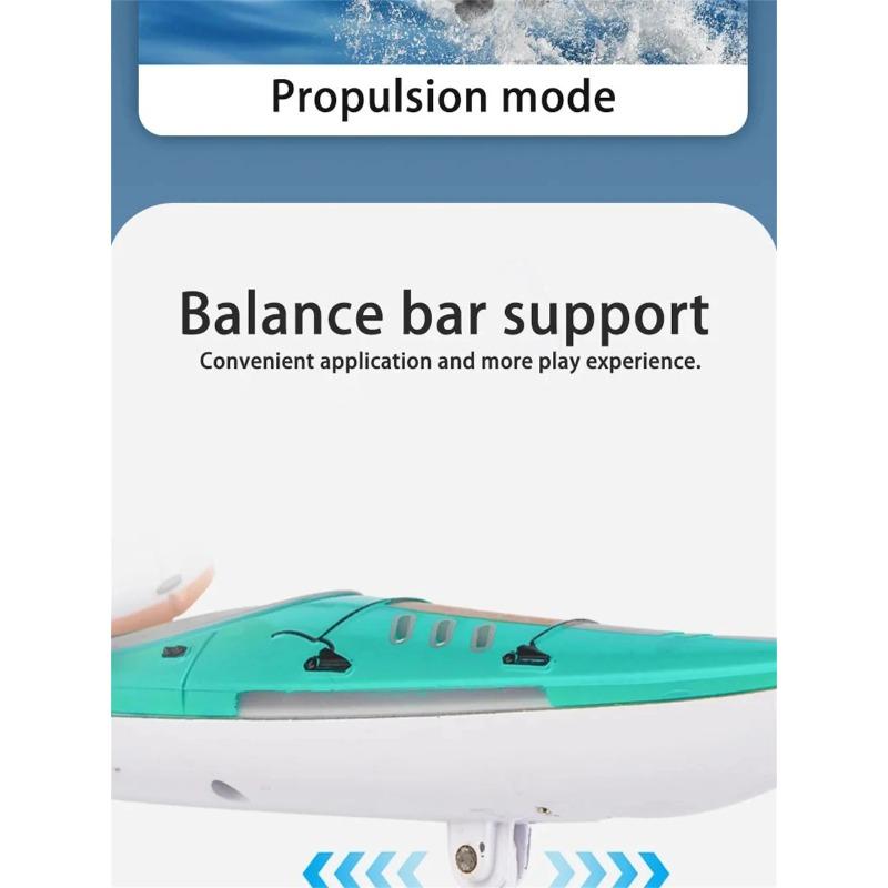 Rc Boat Kayak Racing Ship 2.4G Remote Control Rowing Boat Paddling Water Competition Games Summer Outdoor Toy for Boys Kids Gift