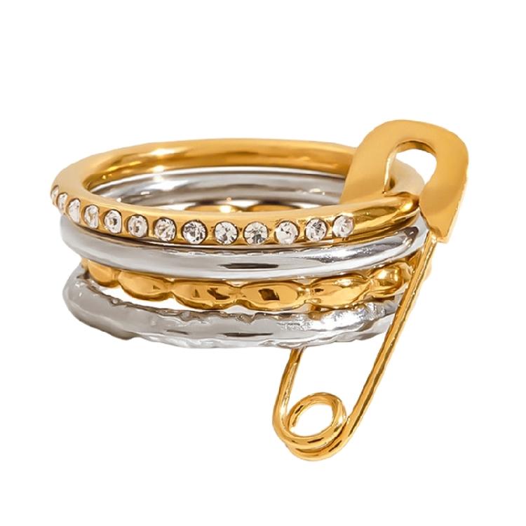 Stapelbare minimalistische Schmuck Edelstahlringe für den täglichen Gebrauch 3 vielseitige Stile Verstellbare bequeme Passform