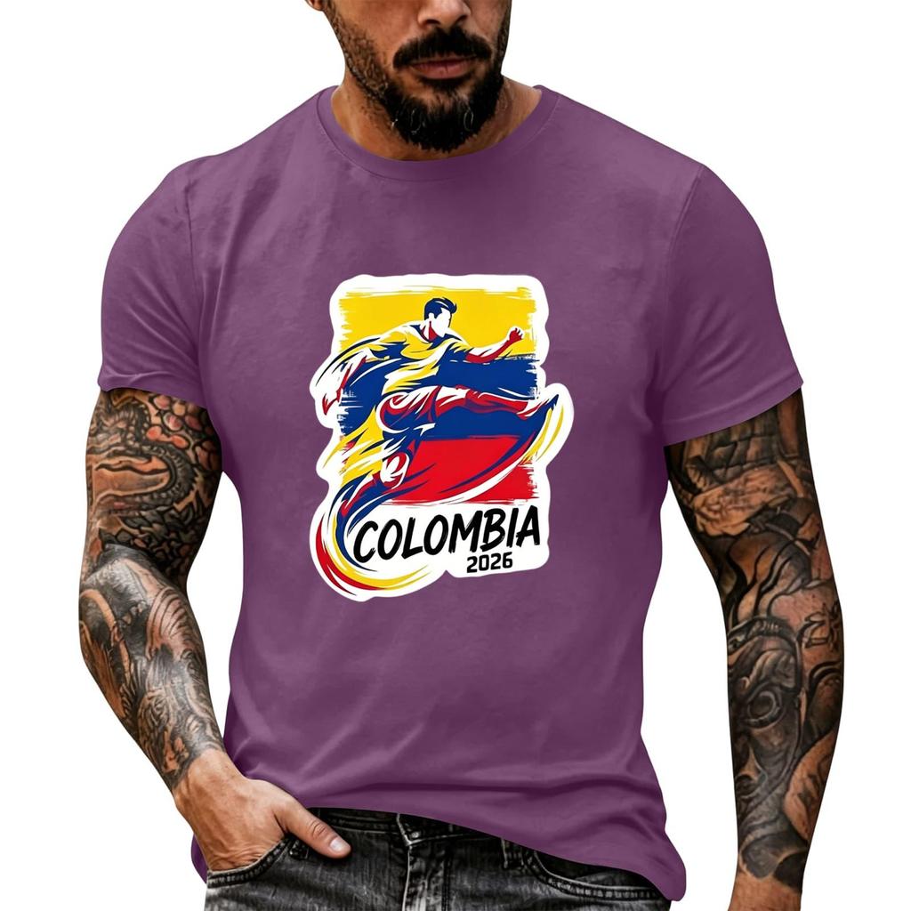 Men's Short Sleeve Graphic T Shirt Casual Crew Neck Cotton Tee Lightweight Comfortable Fit for Everyday Wear