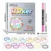 Outline Pen Set, 12Pcs Metallic Outline Marker Pens Gifts Card Writing Double Line Outline Pens Metallic Paint Markers