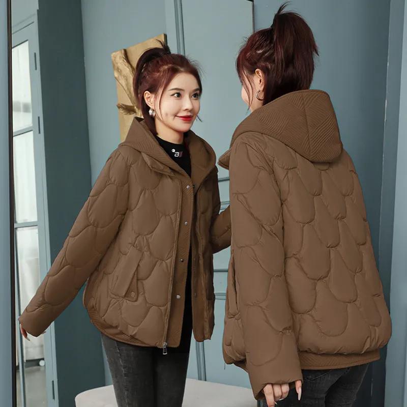 

Женские теплые парки пальто верхняя одежда женская одежда обманка двухпредметная хлопковая стеганая зимняя куртка женская XXL кофейный