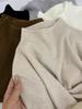 Maillard Women's Knitted Semi-High Neck Sweater - Solid Color, Long Sleeve, Autumn/Spring