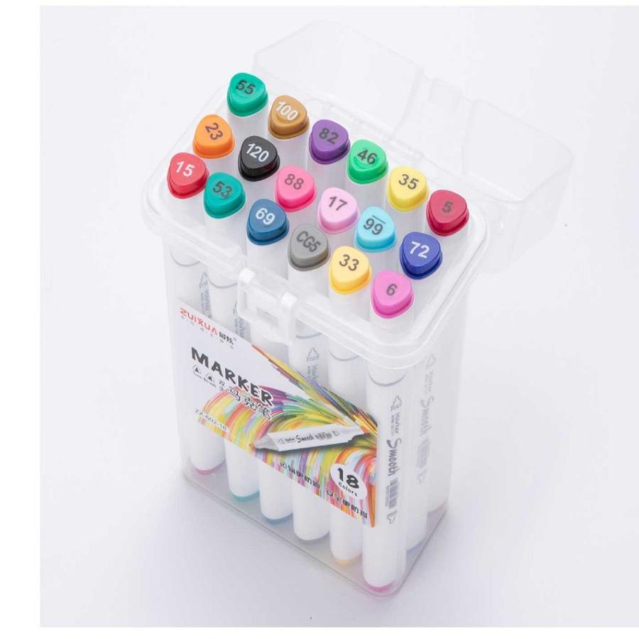 

Colorful Double-ended Marker Smooth Creation Fiber Nib Pen Cap with Color Code Comfortable Grip Student Painting Study