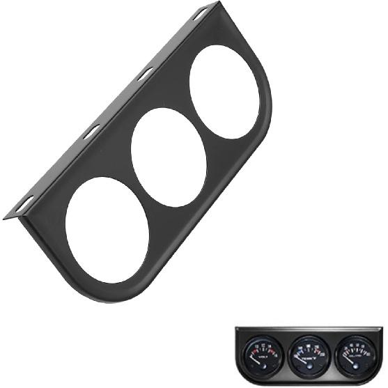 Gauge Holder 52mm/2in 3-Hole Triple Instrument Panel Shell Gauge Mounting Bracket Car Dashboard Meter Iron Holder Gauge Pod Gauge Mount(Black)