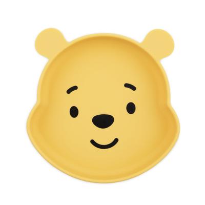 Bumkins X Disney Japanese Silicone Dish with Suction Cups Baby Tableware Winnie the Pooh Silicone Plate Baby Shower Gift Bumkins Pooh [Official