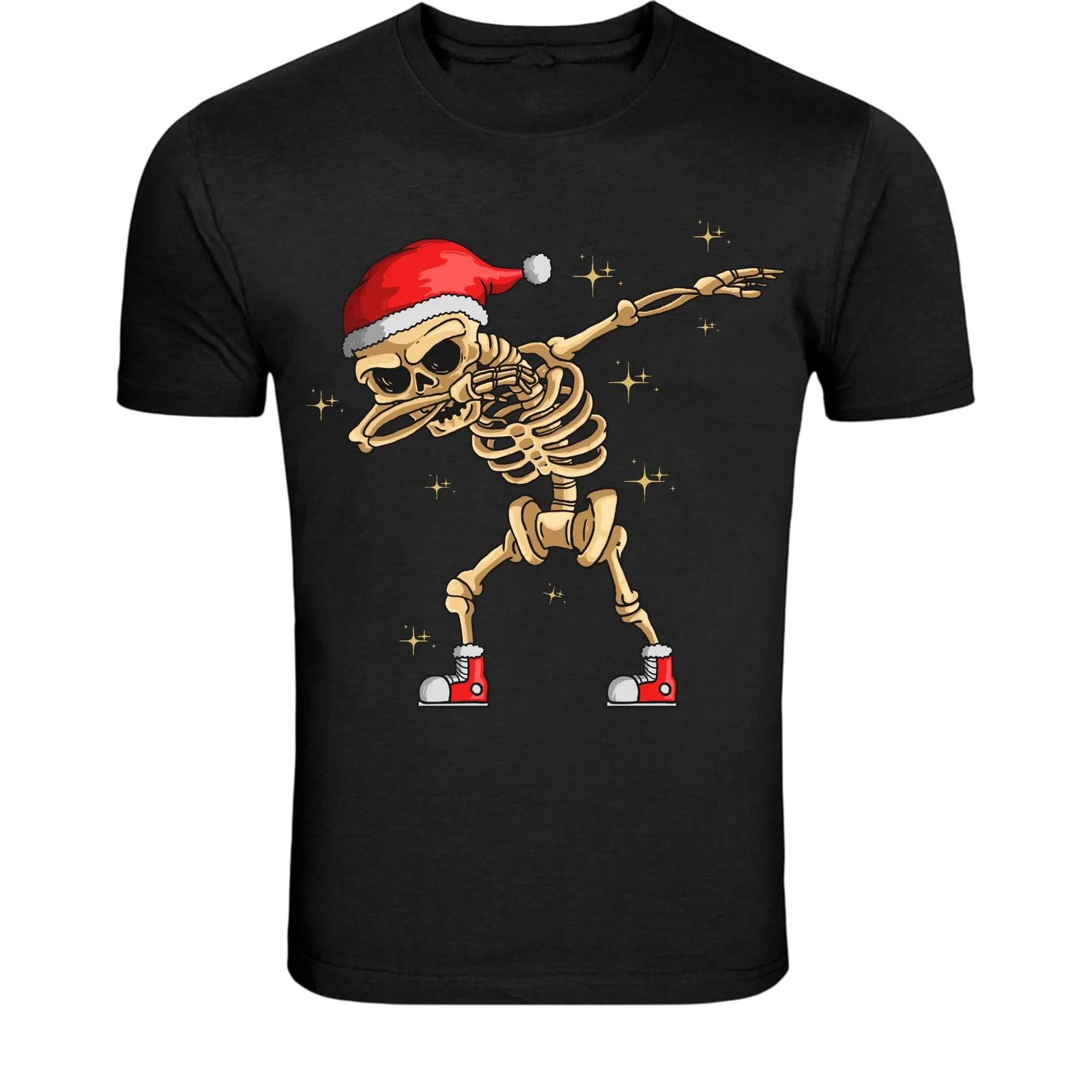 Skeleton Santa Dab T-Shirt - Funny Christmas Skeleton Graphic Tee XXXL