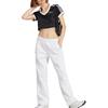adidas Originals Trefoil Letter Logo Print Short Sleeve T-Shirt Women Tops Black IR9780