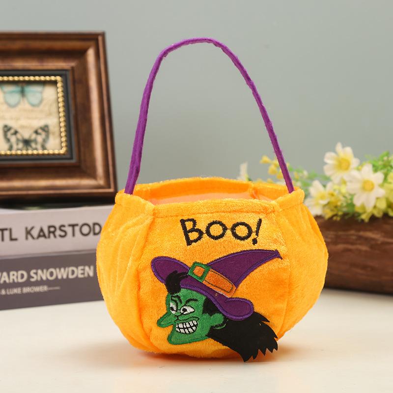 Halloween Pumpkin Candy Bags Decoration Props Portable Trick Or Treat Holder Handbag Basket Party Favor Holders For Children