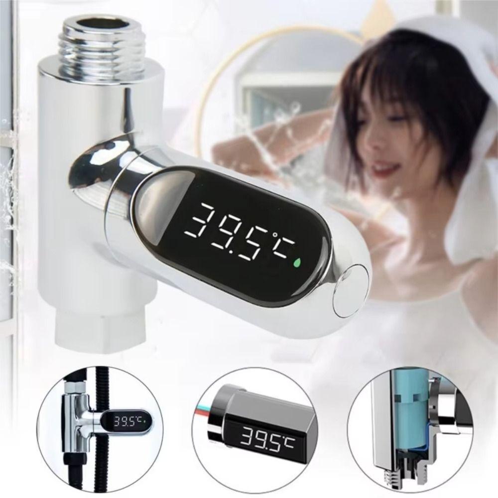 Self-powered Hot Tub Temperature Meter LED Display Bathing Temperature Meter  Shower Installation