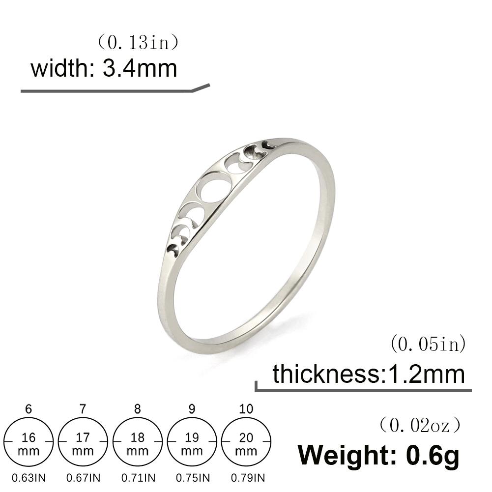 Teamer Moon Phase Ring Stainless Steel Jewelry for Women Men Gold Color Casual Party Pentagram Accessories Amulet Gift 2026