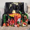 Mystical Forest Frog  Mushroom Flannel Blanket – Soft Plush Throw For Bed, Couch, Sofa  Chair