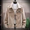 Men's Spring and Autumn New Autumn Korean Style Trendy Retro Workwear Denim Casual Winter Wear Velvet Jacket
