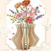 3D Wooden Puzzle Flower Vase Flower Vase Building Set Seamless Fit Diy Wood Craft Hobbies Kit For Coffee Shop Bedroom Decoration