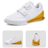 White Golden Color Athletic Weightlifting Shoes Men Women Hook Loop Stretch Hard Pull Deep Squat Shoes Pro Deadlift Shoes