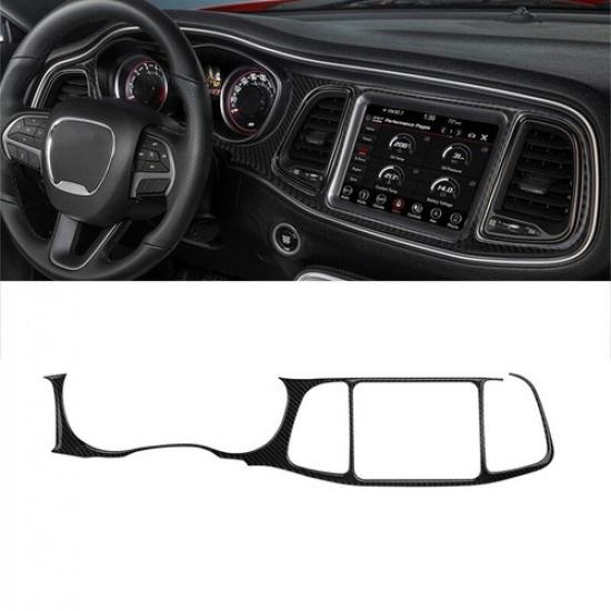 For Dodge Challenger 2015- Carbon Fiber Central Console Dashboard Cover Trim