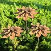 Vintage Iron Flower Plugin, Rustic Garden Decor with Realistic 3D Layered Petals, Weather-Resistant Metal Plant Stakes, for Yard, Lawn & Pots