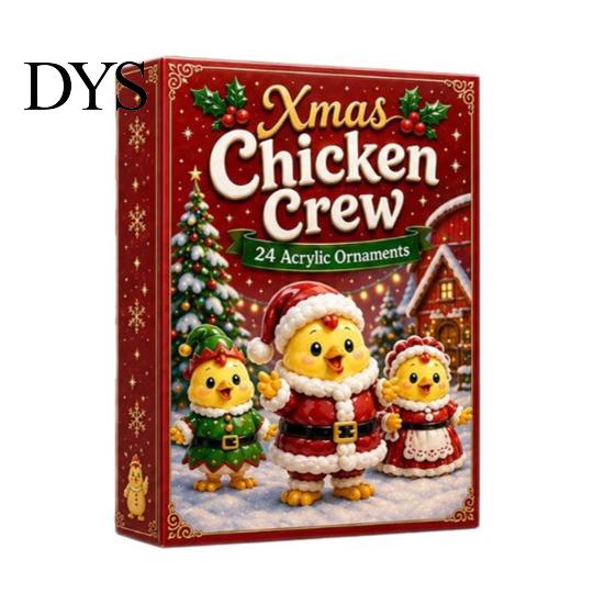 Kids Christmas Gift 2026 Chick Advent Calendar, 24 Day Countdown Box with Daily Acrylic Ornaments, Festive Tree Hanging Decor for Holiday Party