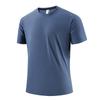 Men's Ice Silk Short-sleeved T-shirt Pure Cotton Round Neck Body Shirt Breathable Quick-drying Elastic Top