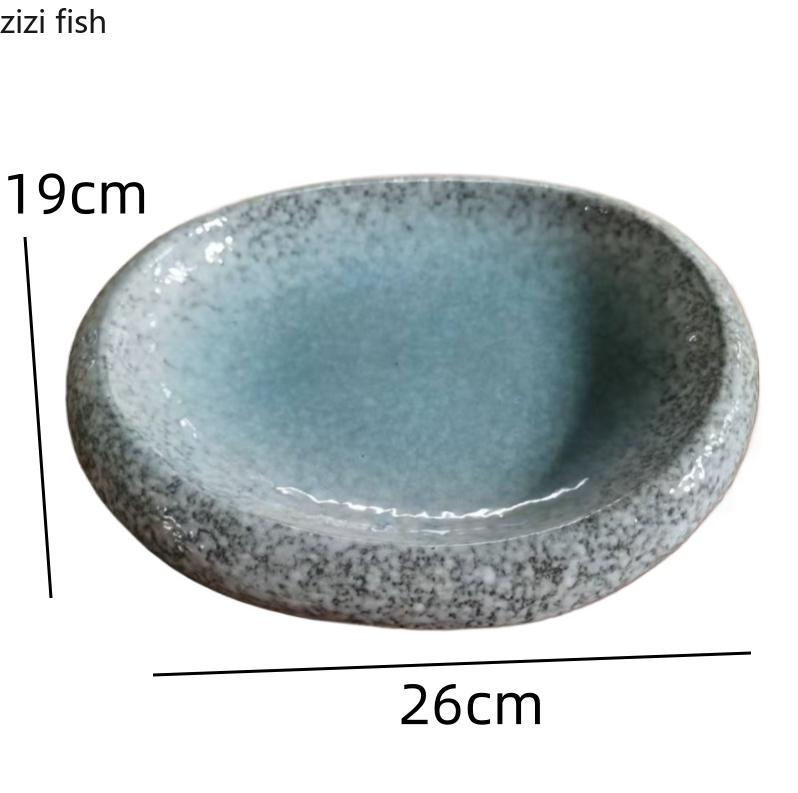 

Coarse Pottery Tableware Ceramics Dining Plate Fruit Salad Bowl Dessert Plates Sushi Plate Western Style Steak Plates Sting Disc