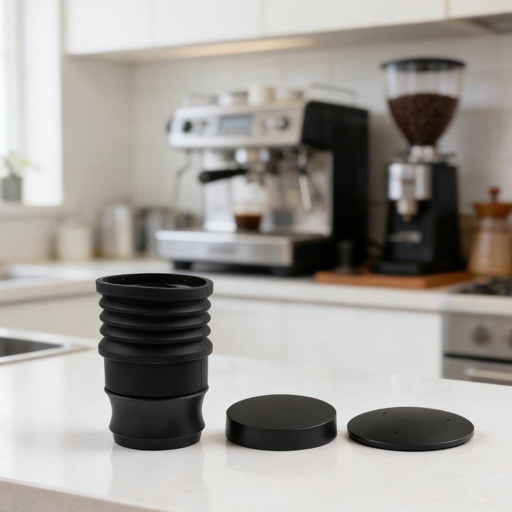 Bean Storage Cup 112*196*92mm Bean Container Compact Lightweight Removes Residual Grounds Manual Press Cleaning