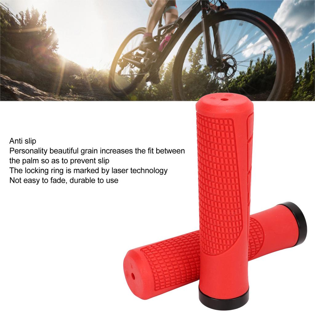 2 PCS Bike Rubber Handlebar Grips Anti Slip Handlebar Cover Shockproof Mountain Bike Handles