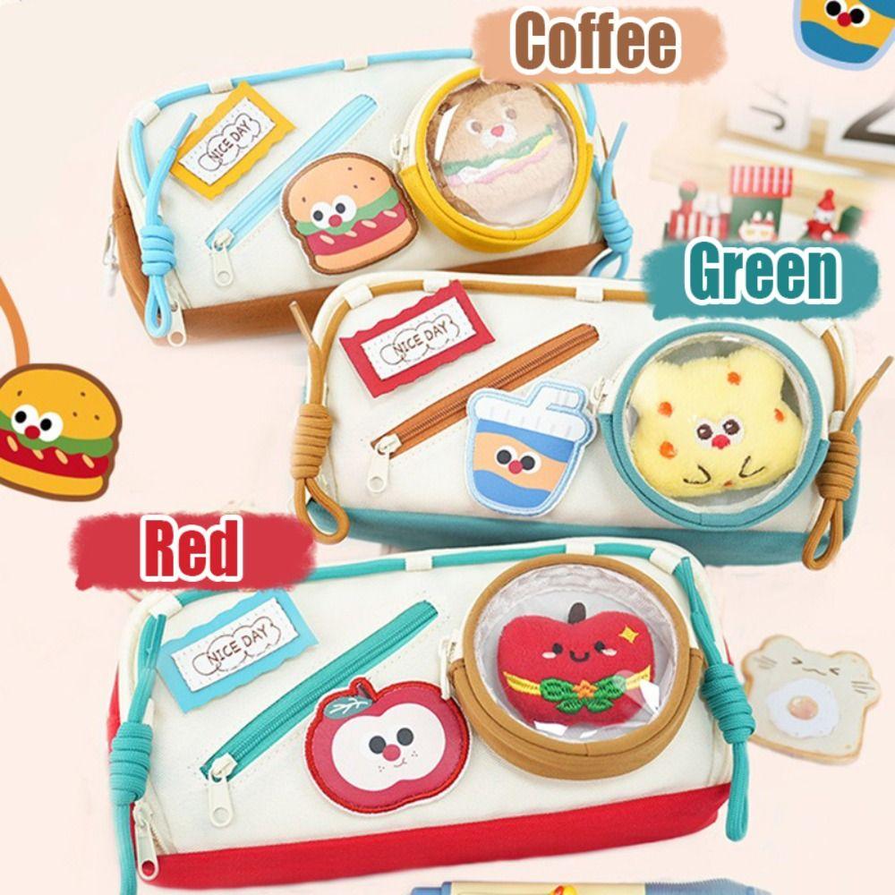 

With Plush Doll Pencil Case Multilayer Stationery Bag Cartoon Pen Box Back To School 03