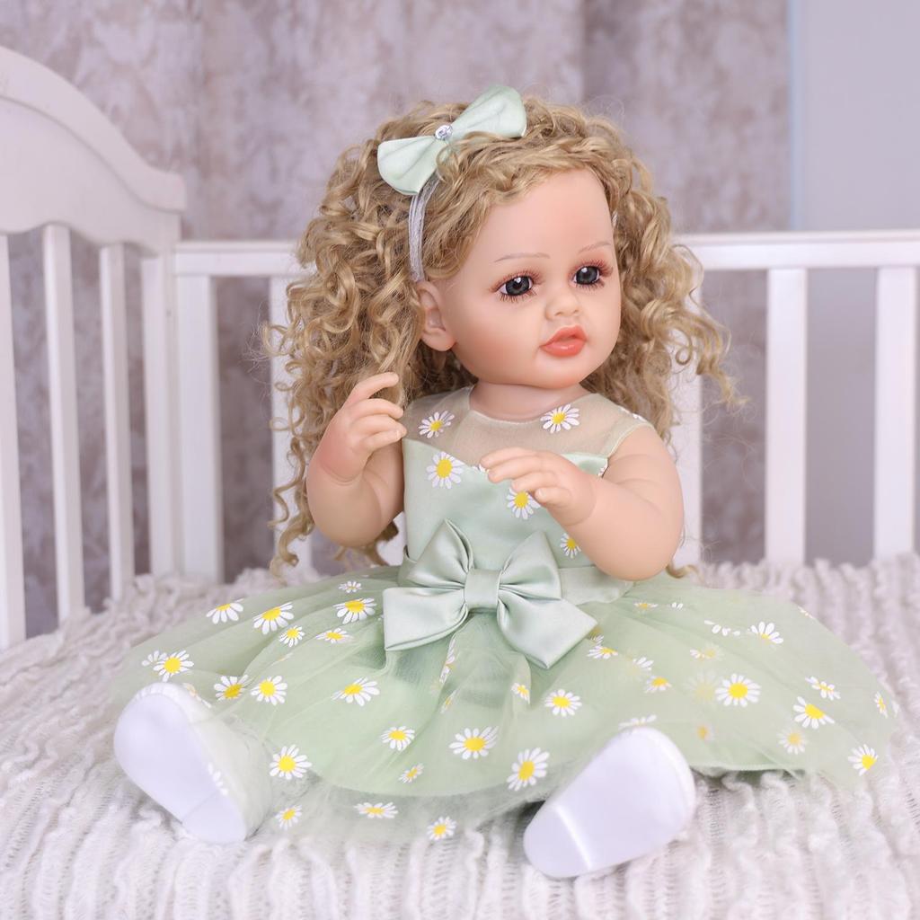 KEIUMI Moda Reborn Bebek Silikon Vinil 55 cm Çocuk Oyun Arkadaşları Erken Eğitici Kız Noel Doğum Günü Hediyeleri