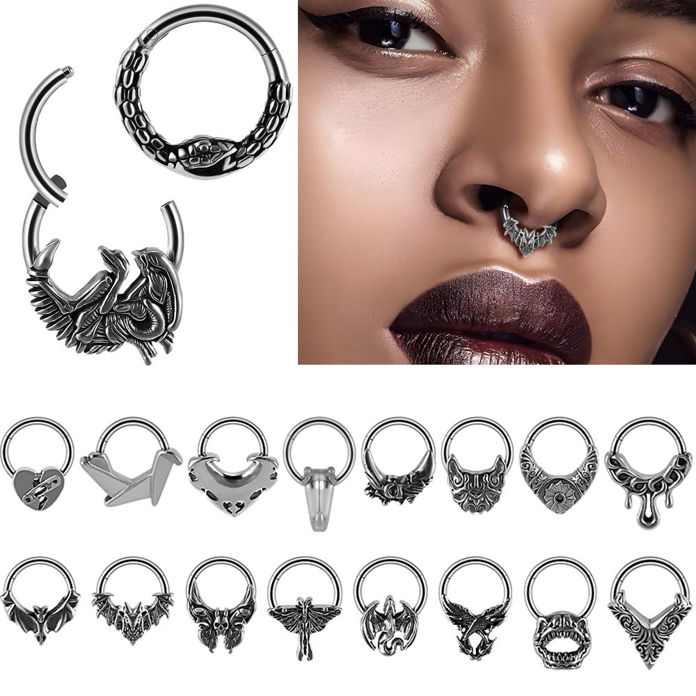 1PC Stainless Steel Butterfly&Bat&Snake Nose Septum Ring 16G Earrings Hoop Ear Cartilage Tragus Body Piercing Jewelry