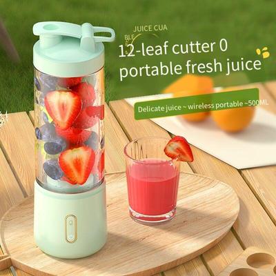 12 nožů 500ML Přenosný mixér na ovocné šťávy Letní osobní elektrická mini láhev Domácí USB 6 nožů Odšťavňovací hrnek Stroj