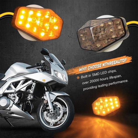 2x Smoked Flush LED Turn Signal For 2000 2001 2002-2005 Suzuki GSXR 600/750/1000
