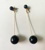 Korean Black Velvet Ball Drop Earrings - Elegant Autumn/Winter Style for Women
