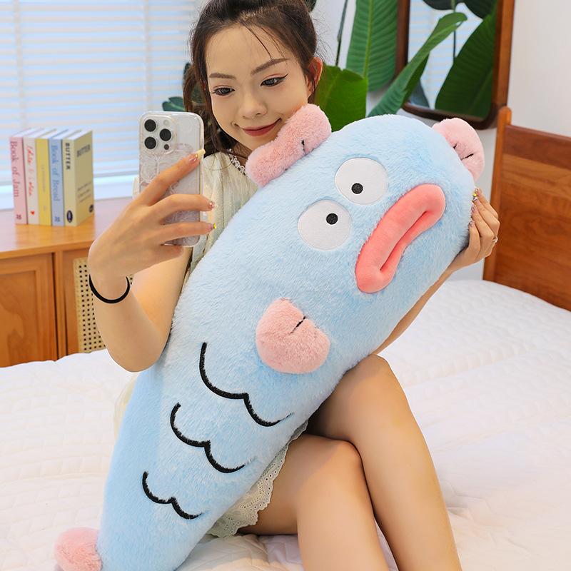 90cm Big Size Ugly Fish Long Bar Pillow Doll Plush Toy Plush Pillow Birthday Gift for Girls Funny Ugly Cute Room Decoration Gift