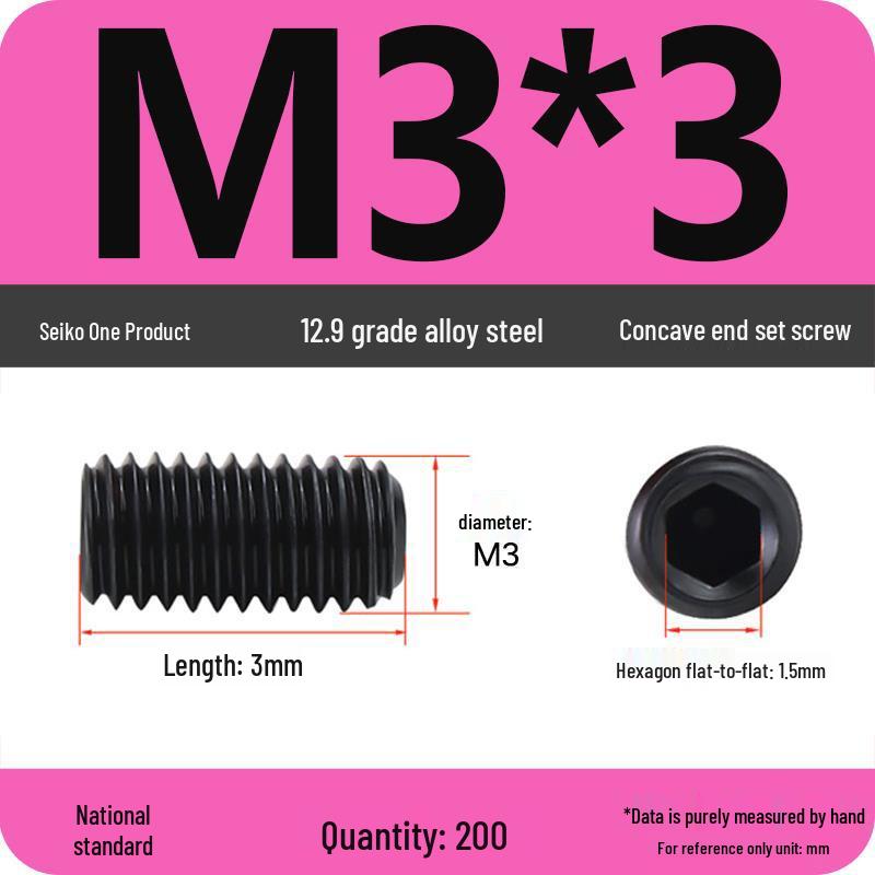 12.9 Grade Hex Socket Set Screw Grub Screw (M3-M12)