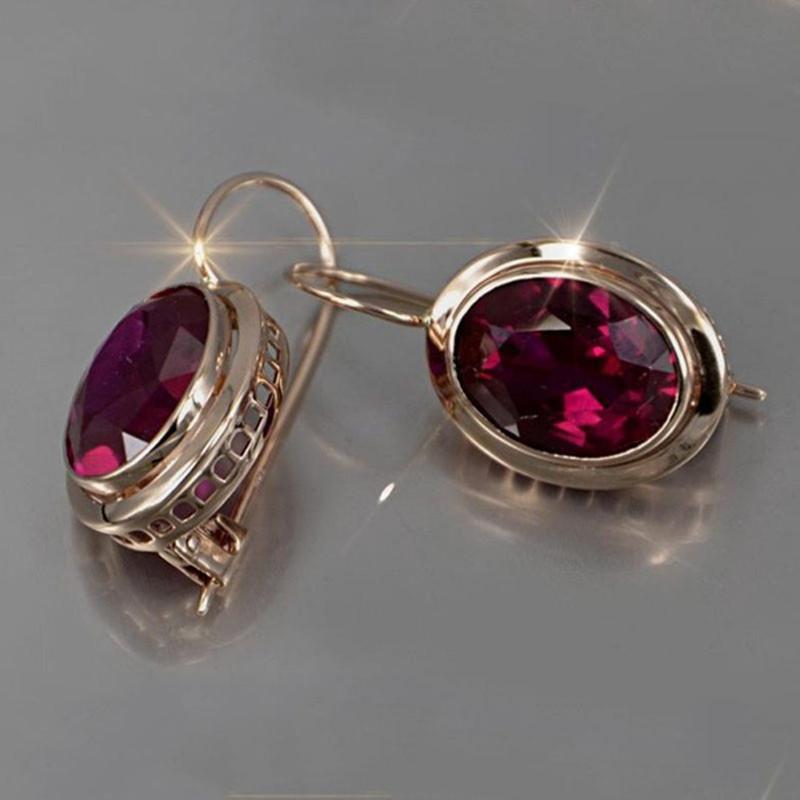 Pendientes vintage de circonita con cristales rojos y dorados para mujer, con incrustaciones de piedra CZ, pendientes colgantes, joyería de boda para mujer, regalos